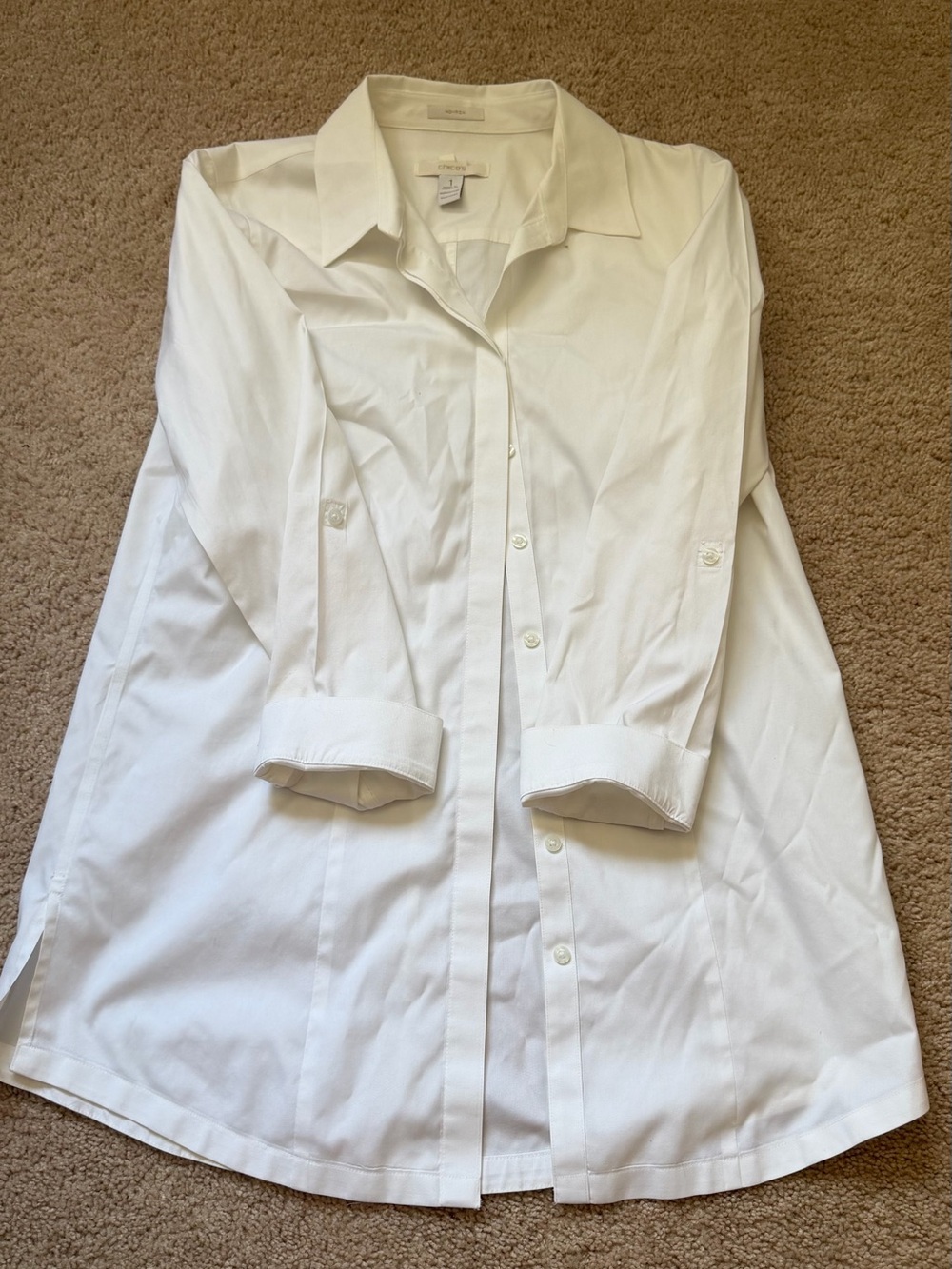Chico's Ivory Button-Front Shirt
